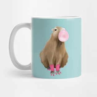 Cute 80's Capybara Blowing Bubblegum Mug